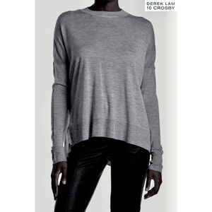 DEREK LAM 1O CROSBY NWT MULHOLLAND WOOL/SILK/CASHMERE GREY SWEATER. SIZE S